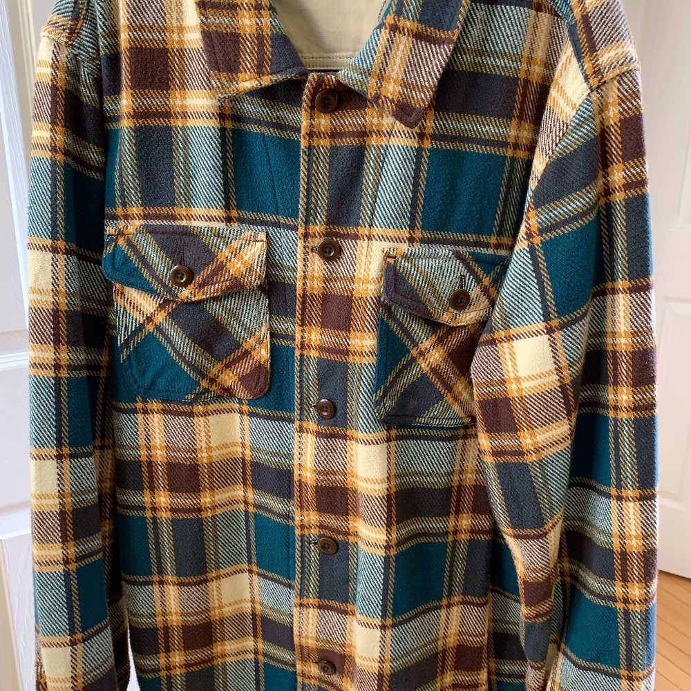 Outerknown Mens Blanket Shirt Jacket Bridge Plaid Size Large
